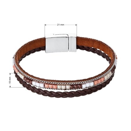 Náramek hnědý textilní 53009.3 brown