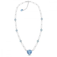 Strieborný náhrdelník modrý Trilliant N4706AQ6AQM Aquamarine