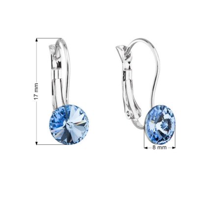 Náušnice Rivoli se Swarovski Elements Light Sapphire 8 mm