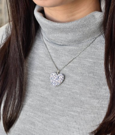 Strieborný prívesok s kryštálmi Swarovski mix farieb srdca 34243.3 Violet