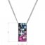Strieborný náhrdelník so Swarovski kryštálmi ružovo modrý obdĺžnik 32074.4 Galaxy