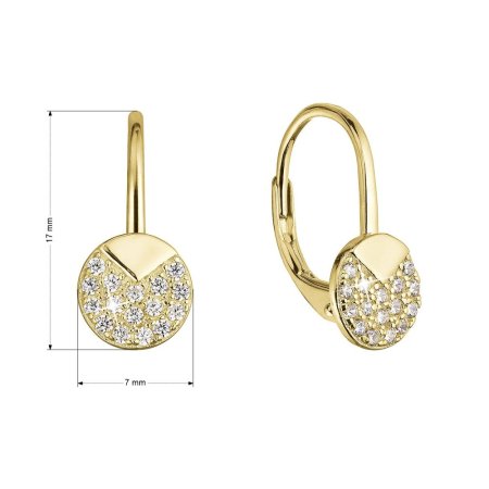 Pozlátené strieborné náušnice so zirkónmi 11517.1 crystal