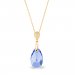 Stříbrný pozlacený náhrdelník se Swarovski Elements modrá kapka Dainty Drop NG610616LS Light Sapphire