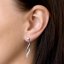 Strieborné náušnice visiace s kryštálmi Swarovski biele vlnky 31162.1 Krystal