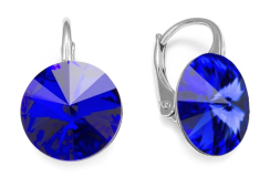 Náušnice modré Rivoli se Swarovski Elements Sweet Candy K112212MJB  Majestic Blue 12 mm