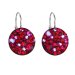 Stříbrné náušnice visací s krystaly Swarovski červené kulaté 31176.3 Cherry