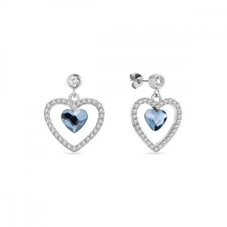 Náušnice modré sa Swarovski Elements Amour KCC28086DB Denim Blue