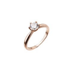 Pozlacený stříbrný prsten s jemným zirkonem 15014.1 rose gold