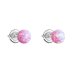 Strieborné náušnice kôstky so syntetickým opálom ružové okrúhle 11246.3 Pink s. Opal