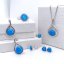 Stříbrné visací náušnice kapky s modrým syntetickým opálem 11336.3 Blue s. Opal