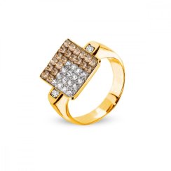 Prsteň zlatý so Swarovski Elements Kingdom PGFM6GSC Golden Shadow