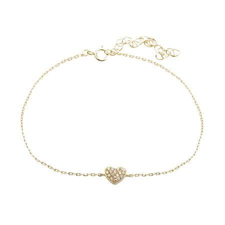 Náramek zlatý se Swarovski Elements Srdce Gold Shadow