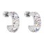 Strieborné náušnice kruhy s kryštálmi Swarovski ab efekt polkruh 31118.2 AB