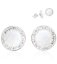 Stříbrné náušnice pecky s bílým opálem a krystaly Swarovski Elements White Opal