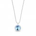 Stříbrný náhrdelník modrý se Swarovski Elements Birthday Stone NB1122SS29AQ Aqua