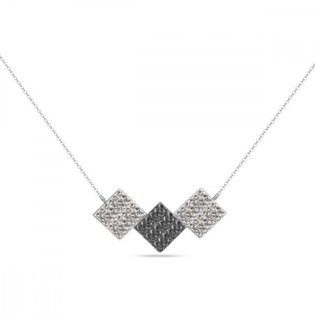 Náhrdelník šedý so Swarovski Elements Glitter NKFM3CSN Silver Night