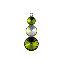 Prívesok Rivoli so Swarovski Elements s tromi krištáľmi Olivine