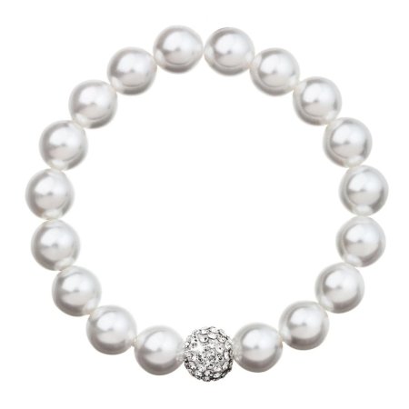 Náramok perlový so Swarovski Elements 33074.1 Biely