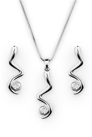 Súprava so Swarovski Elements Vlnka Krystal