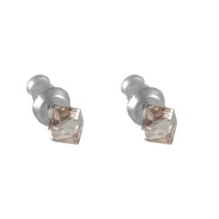 Náušnice se Swarovski Elements kostka Light Topaz 4 mm