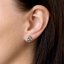Strieborné náušnice pecka s kryštálmi Swarovski biele okrúhle 31272.1 Krystal