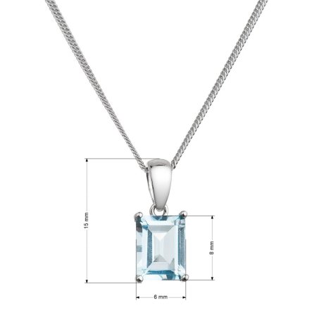 Strieborný náhrdelník s pravým minerálnym kameňom modrý 12092.3 sky topaz