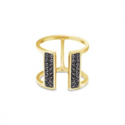 Prsteň šedý sa Swarovski Elements Radiance PGFMP2SN Silver Night