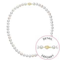 Perlový náhrdelník z říčních perel se zapínáním ze 14 karátového zlata 922003.1/9272A bílý