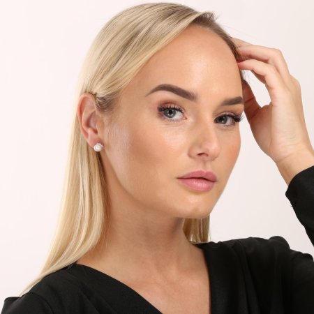 Stříbrné náušnice pecky s bílou říční perlou 21020.1