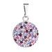 Stříbrný přívěsek s krystaly Swarovski mix fialové kulatý 34225.3 Mix