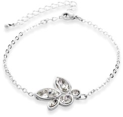 Náramok kvet so Swarovski Elements Strieborný Krystal