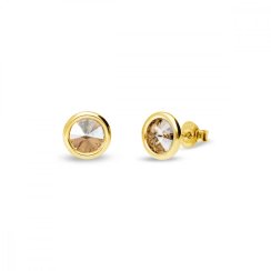 Náušnice zlatej farby strieborné pozlátené sa Swarovski Elements Tiny Bonbon Studs KRG1122SS29GS Gold Shadow 6 mm