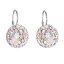 Stříbrné náušnice visací s krystaly Swarovski růžové kulaté 31176.3 Magic Rose