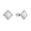 Stříbrné náušnice pecka se syntetickým opálem a křišťály Preciosa bílý kosočtverec 31318.1 White