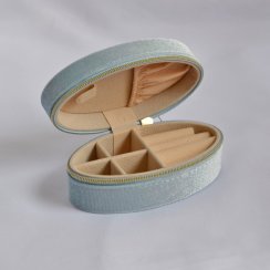 Šperkovnice oválná na zip SK0002 modrá