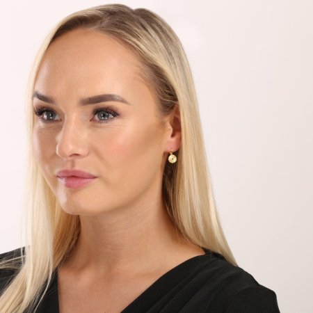 Pozlacené stříbrné náušnice kulaté 61021