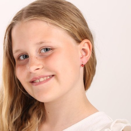 Zlaté 14 karátové detské náušnice lienky 91A00072