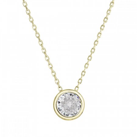 Pozlátený náhrdelník s čírym zirkónom 12051.1 Au plating