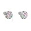 Stříbrné náušnice pecka s krystaly Swarovski mix barev kulaté 31336.3 Sakura