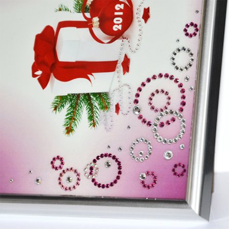 Stříbrný fotorámeček se Swarovski Elements růžový EL-10910