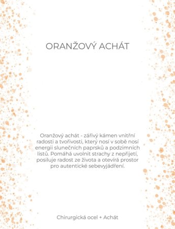 Náhrdelník s oranžovým achátem 42036.3 ocel