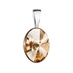 Stříbrný přívěsek s krystalem Swarovski zlatý ovál 34245.5 Golden Shadow
