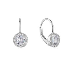Stříbrné náušnice dětské kulaté se zirkony 11475.1 Krystal