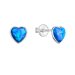 Stříbrné náušnice pecky se syntetickým opálem modré srdce 11337.3 Blue s. Opal