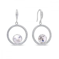 Strieborné náušnice číre so Swarovski Element Orbita KWCD1122SS39C Krystal