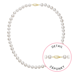 Perlový náhrdelník z riečnych perál so zapínaním zo 14 karátového zlata 922003.1/9271A biely