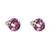 Stříbrné náušnice pecka s krystaly Swarovski fialové kulaté 31336.3 Amethyst