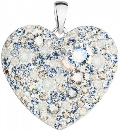 Strieborný prívesok s kryštálmi Swarovski modré srdce 34243.3 Light Sapphire