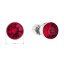 Strieborné náušnice pecka so Swarovski kryštálmi červené okrúhle 31113.3 Ruby
