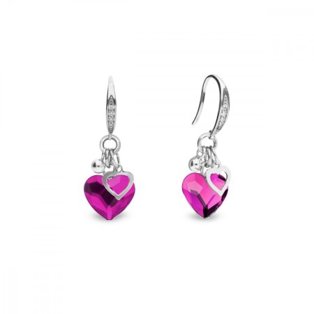 Náušnice ružové sa Swarovski Elements Bliss KWCMIX2808F Fuchsia